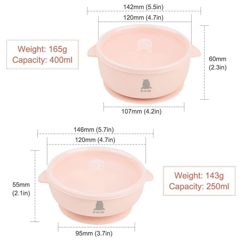 Babify Travel Baby Feeding Set – Silicone Bowls, Spoons & Storage Bag