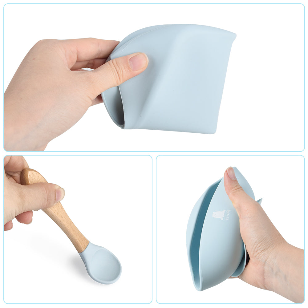 Babify Baby Feeding Set Baby Blue | Non-Slip & Easy to Clean
