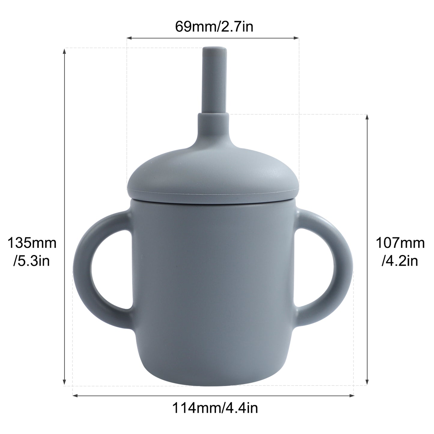 Babify Silicone Toddler Sippy Cup with Straw – BPA-Free & Spill-Proof