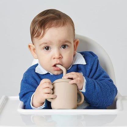 Babify Silicone Toddler Sippy Cup with Straw – BPA-Free & Spill-Proof
