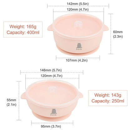 Babify Travel Baby Feeding Set – Silicone Bowls, Spoons & Storage Bag