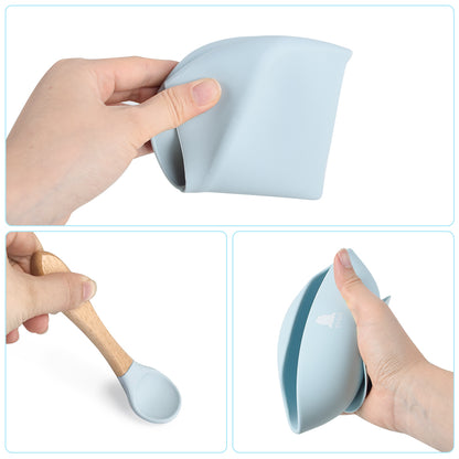 Babify Baby Feeding Set Baby Blue | Non-Slip & Easy to Clean