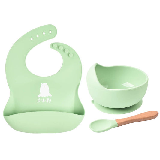 Babify Baby Feeding Set | Non-Toxic & Easy to Clean (Baby Green)