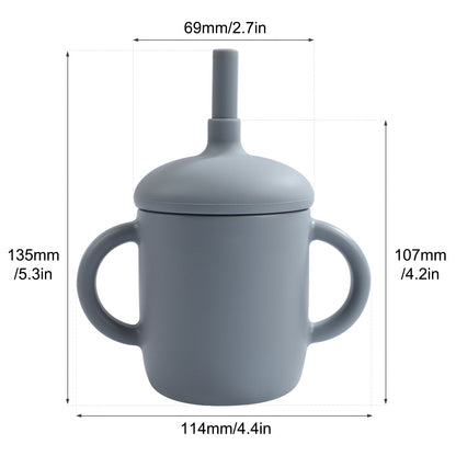 Babify Silicone Toddler Sippy Cup with Straw – BPA-Free & Spill-Proof